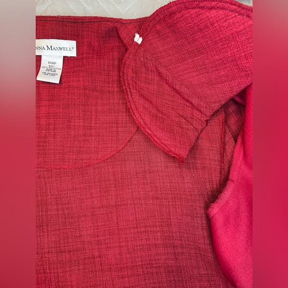 NWOT Anna Maxwell Red Textured Jacket w/ Wooden Buttons Plus Size 16WP - Picture 8 of 16